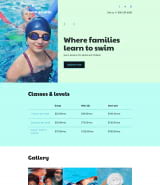Целевая страница сайта по обучению плаванию