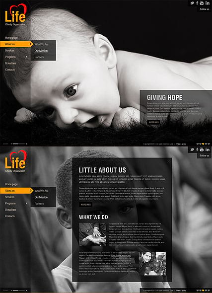 "Помоги детям" шаблон сайта HTML5