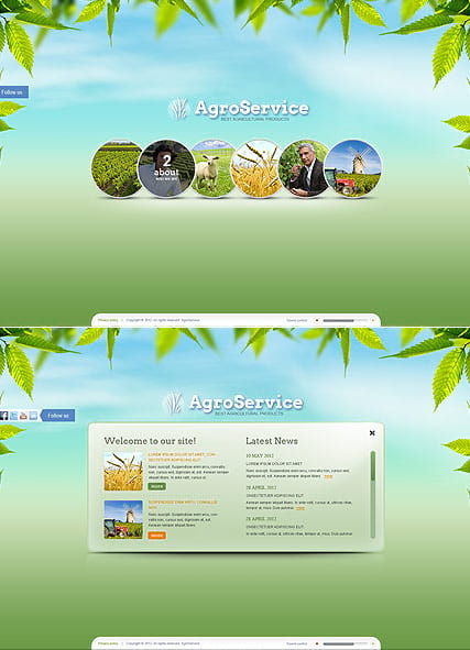 "Сельское хозяйство" шаблон сайта HTML5
