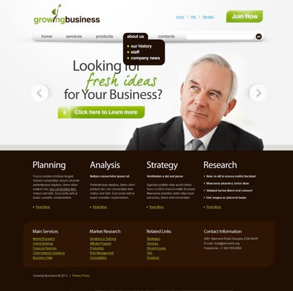 "Бизнес компания, 2.5 версия" шаблон сайта