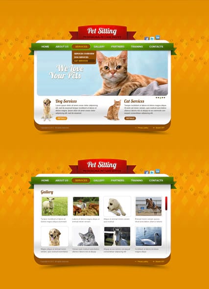 "Уход за животными" шаблон сайта