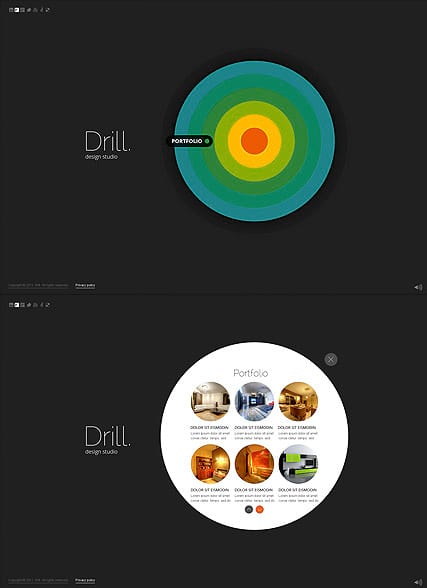"Дизайн кругами" шаблон сайта