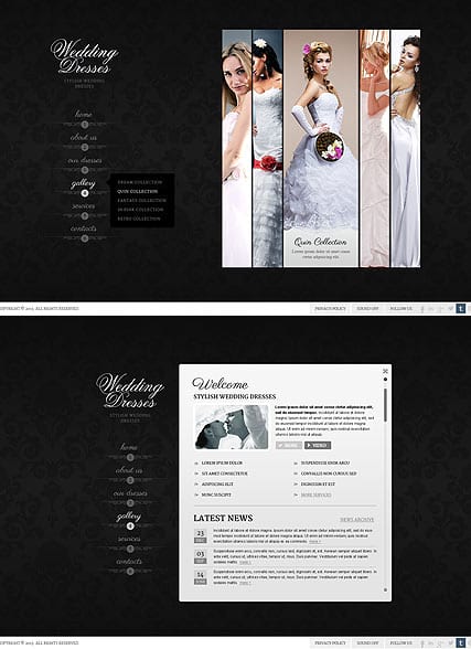 Шаблон сайта "Свадебные платья" в формате HTML5