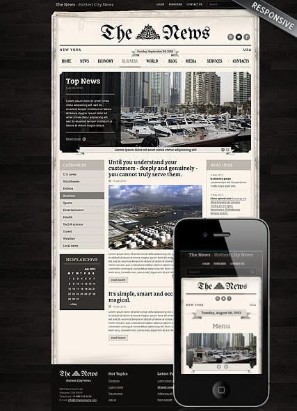 "Онлайн газета" шаблон новостного сайта на Wordpress