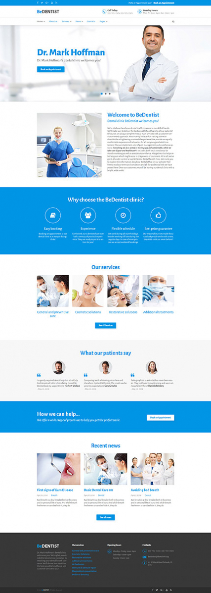 "Медицина" шаблон сайта с разными вариантами дизайна