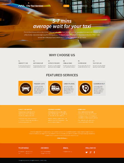 "Такси" шаблон сайта такси для Wordpress