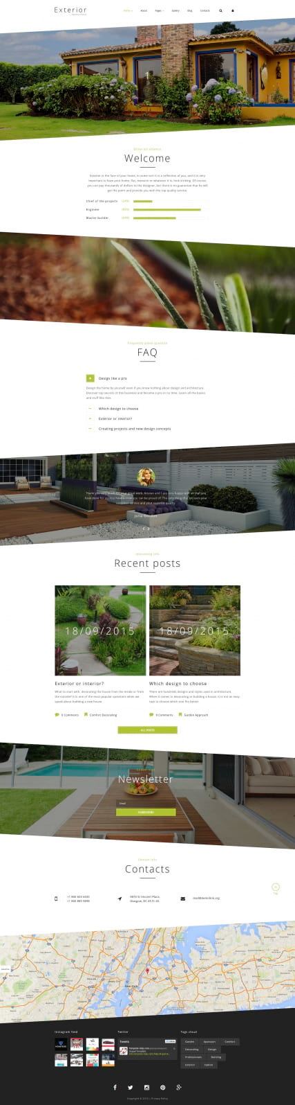 Готовый шаблон сайта дизайна экстерьера для Joomla