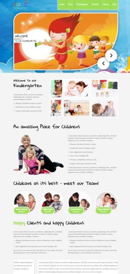 "Детский сад" адаптивный шаблон сайта детсада Wordpress