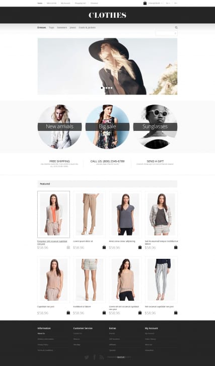 Стильный шаблон интернет-магазина одежды на OpenCart