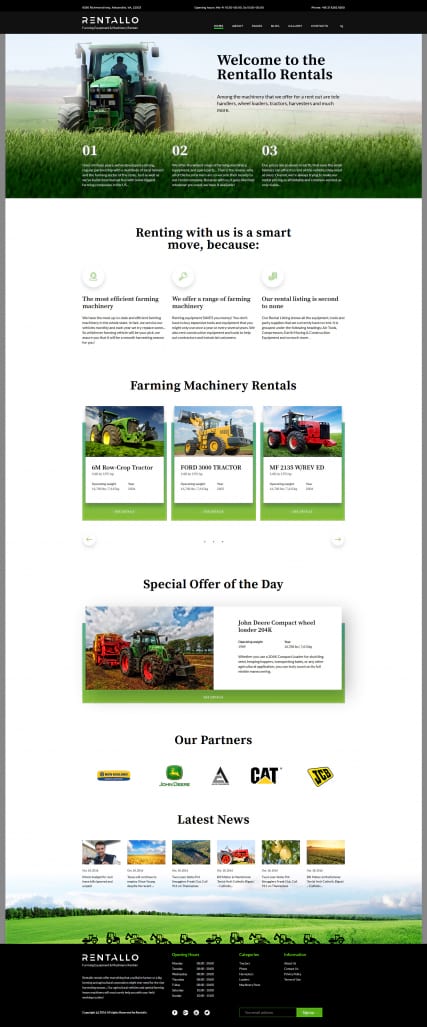 Joomla шаблон сайта "Оборудование для фермы"