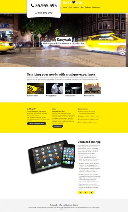 Шаблон сайта такси, службы заказа такси на Wordpress