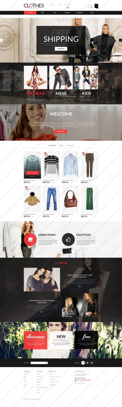 "Брендовая одежда" шаблон магазина брендовой одежды