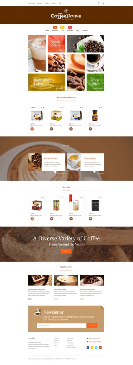 "Coffee House" шаблон кофейного интернет-магазина