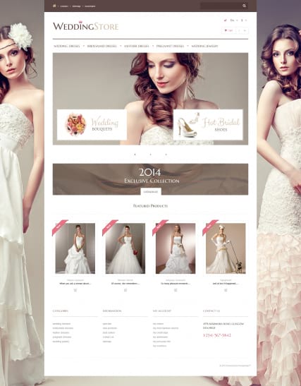 "Свадебный магазин" шаблон интернет-магазина товаров для свадьбы PrestaShop