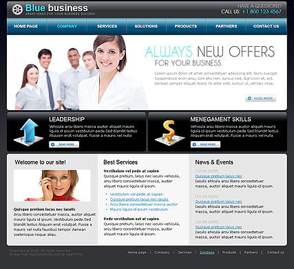 "Blue Business" шаблон сайта