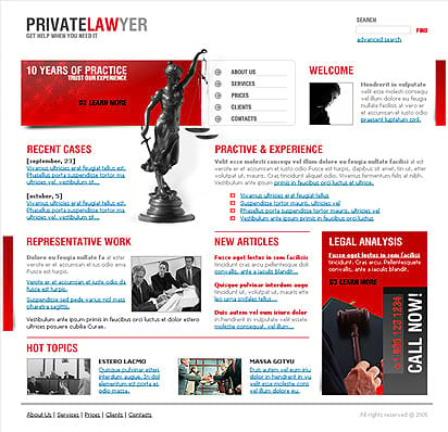 "Частный адвокат" шаблон сайта