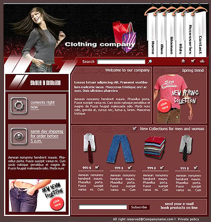 "Clothes" шаблон сайта
