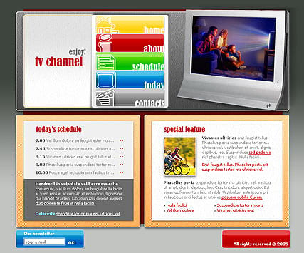 "TV channel" шаблон сайта