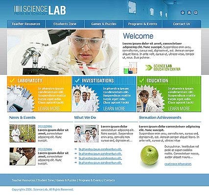 "Научная лаборатория" шаблон сайта