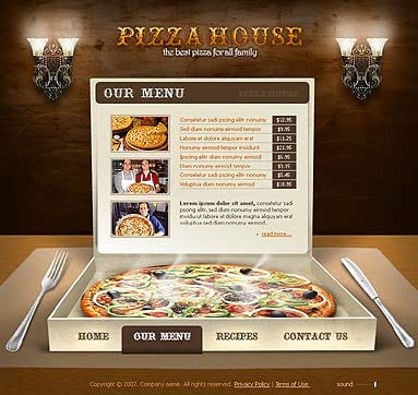 "Пиццерия" шаблон сайта