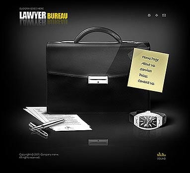 "Адвокатское бюро" шаблон сайта на Flash