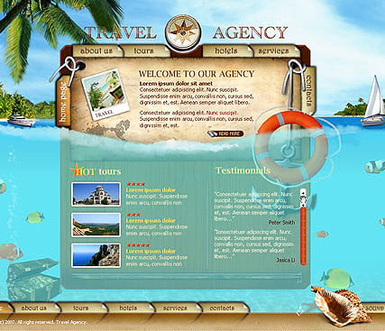 "Туристическое агентство" шаблон сайта Flash
