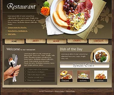 "Ресторан" шаблон сайта