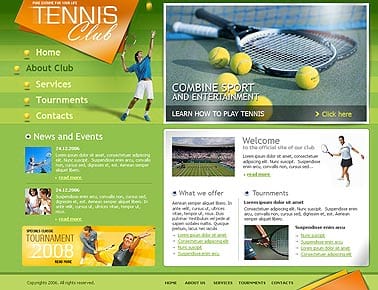 "Тенисный клуб" шаблон сайта