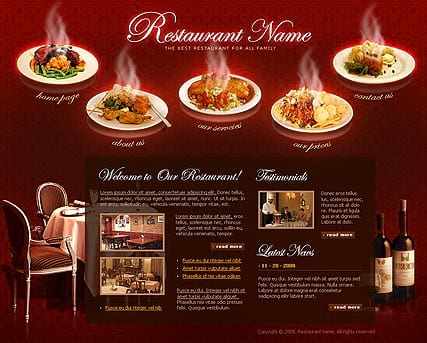 "Ресторан" шаблон сайта