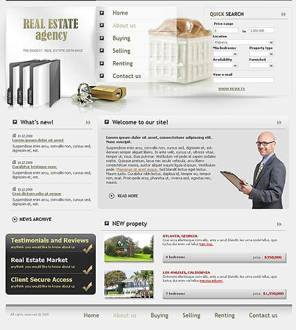 "Продажа нежвижимости" шаблон сайта