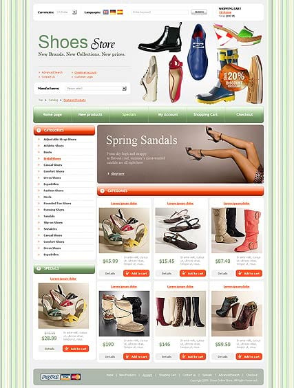 "Магазин Обуви" шаблон сайта