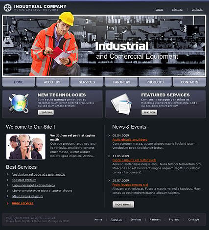 "Промышленная компания" шаблон сайта