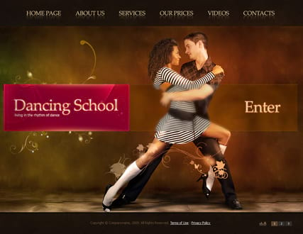 "Школа танцев" шаблон сайта Flash