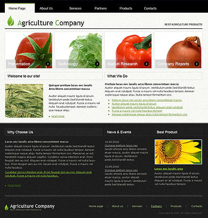 "Аграрное хозяйство" шаблон сайта