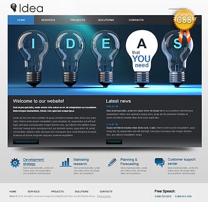 "Бизнес идеи" шаблон сайта