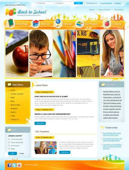 "Моя школа" шаблон школьного сайта на Joomla