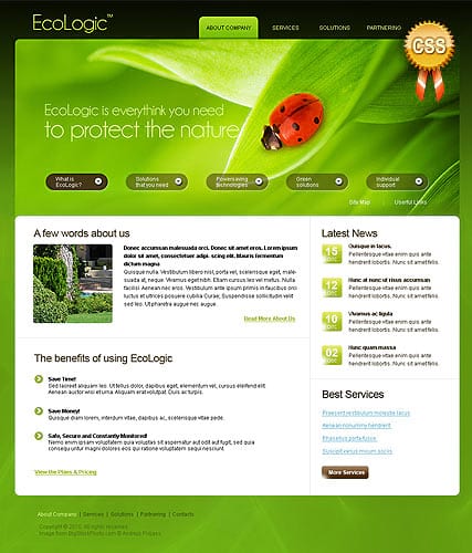 "Экология" шаблон сайта