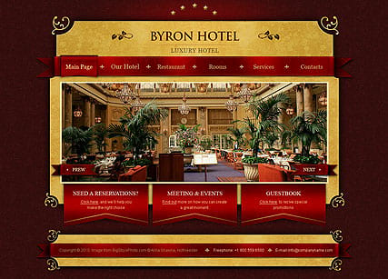 "Отель рояль" шаблон сайта