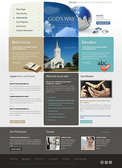 "Церковь" шаблон сайта HTML