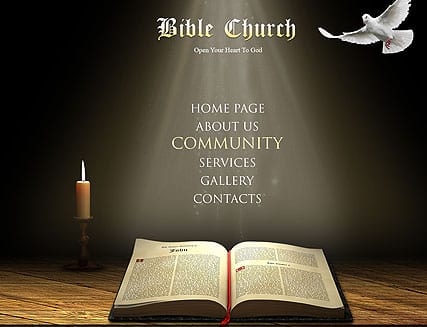 "Библия" шаблон сайта религиозный на Flash