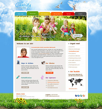 "Благотворительность детям" шаблон сайта