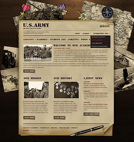 "Военная академия" шаблон сайта