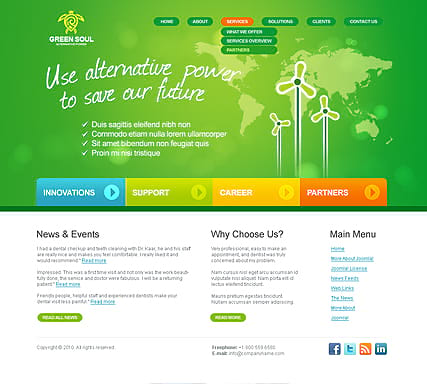 "Альтернативная энергия" шаблон сайта компании