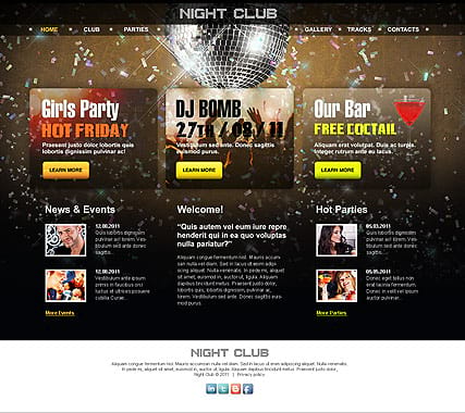 "Ночной клуб" шаблон сайта
