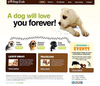 "Собачий клуб" шаблон сайта