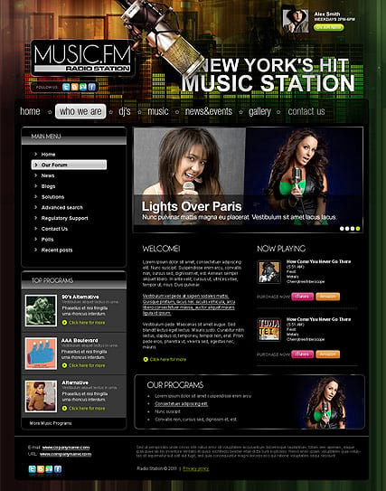 Шаблон сайта Joomla для онлайн радиостанции "Радио online"