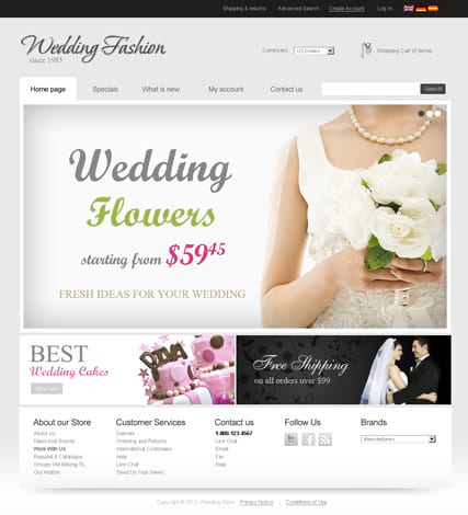 "Свадебные платья 2.3 версия" шаблон сайта