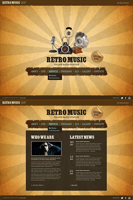 "Ретро радио" шаблон сайта