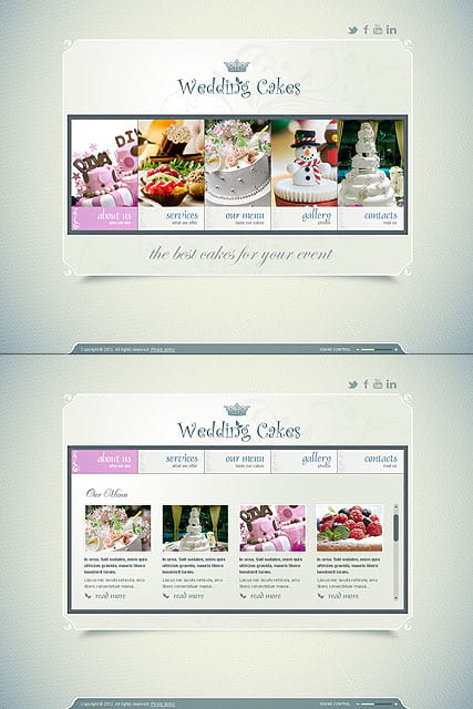 Шаблон сайта "Свадебные торты"