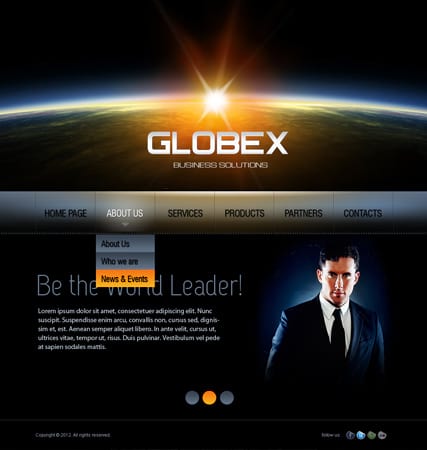 Шаблон сайта компании "Глобэкс"
